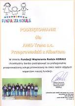 Podziękowania od Fundacji Korale